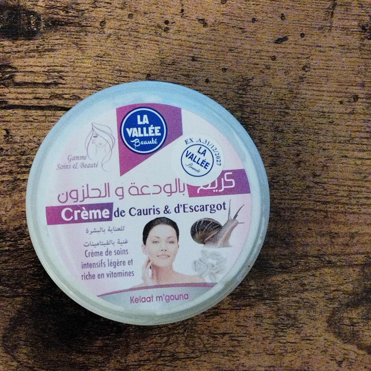 Crème visage cauris escargot